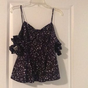 Floral Express Top with frill sleeves